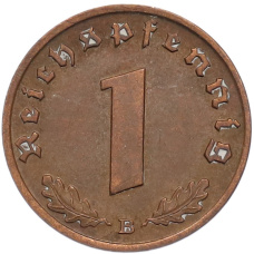 Монета 1 рейхспфенниг 1939 года B Германия (реверс)