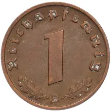 Монета 1 рейхспфенниг 1939 года B Германия (реверс)