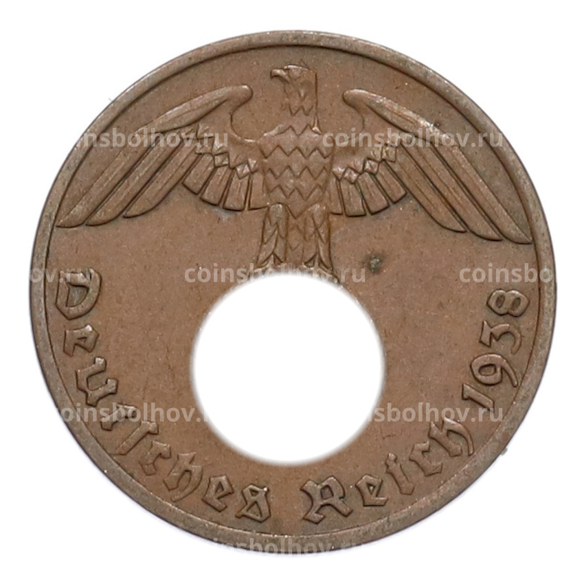Монета 1 рейхспфенниг 1938 года A Германия