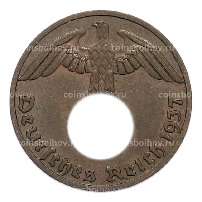 Монета 1 рейхспфенниг 1937 года A Германия