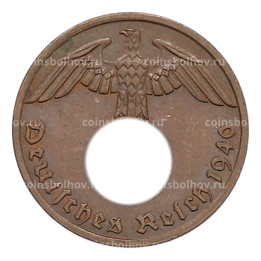 Монета 1 рейхспфенниг 1940 года A Германия