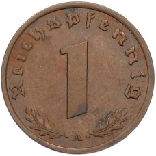 Монета 1 рейхспфенниг 1940 года A Германия (реверс)