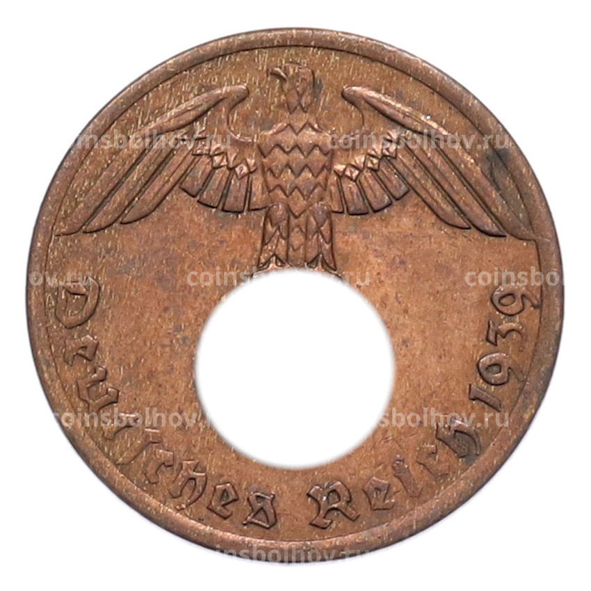 Монета 1 рейхспфенниг 1939 года A Германия