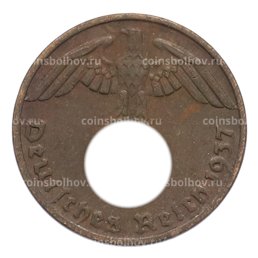 Монета 1 рейхспфенниг 1937 года A Германия