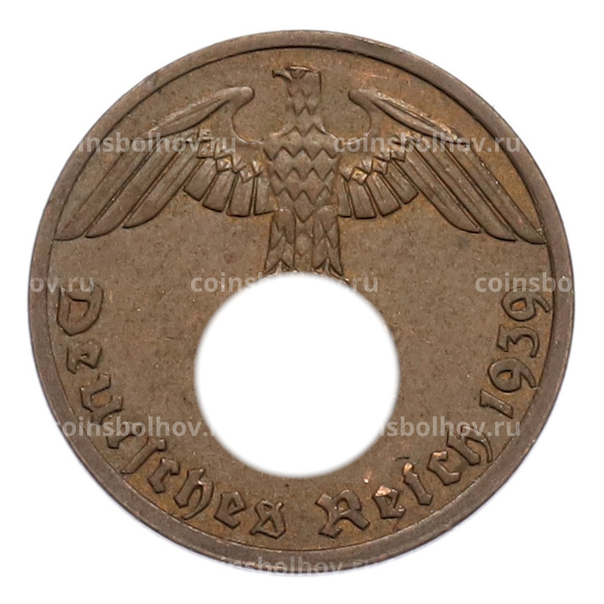 Монета 1 рейхспфенниг 1939 года A Германия