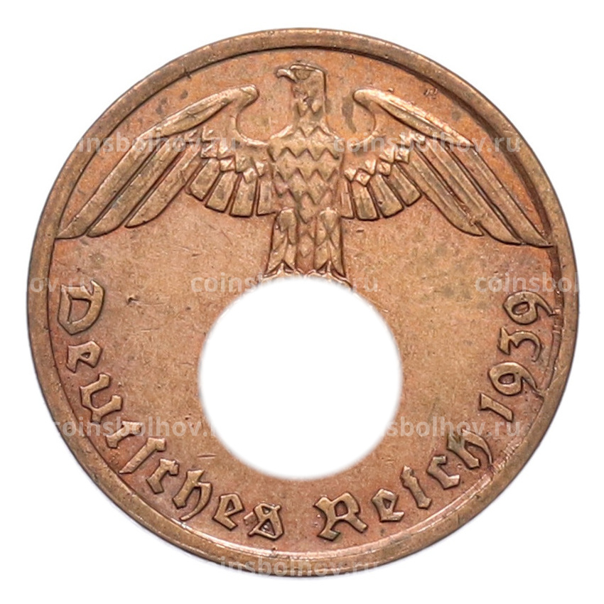 Монета 1 рейхспфенниг 1939 года A Германия