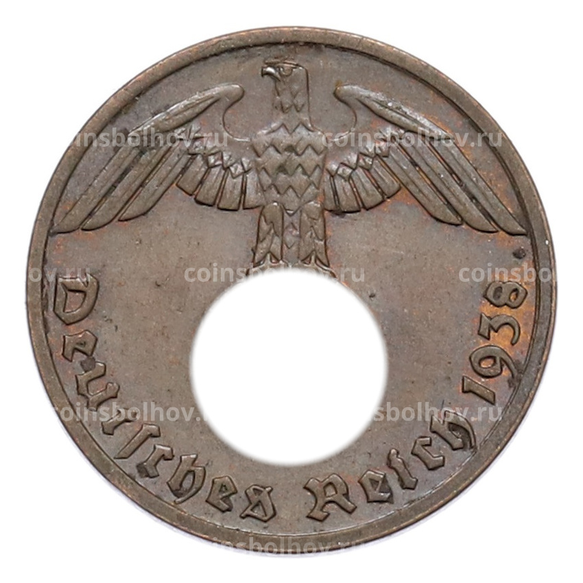 Монета 1 рейхспфенниг 1938 года A Германия