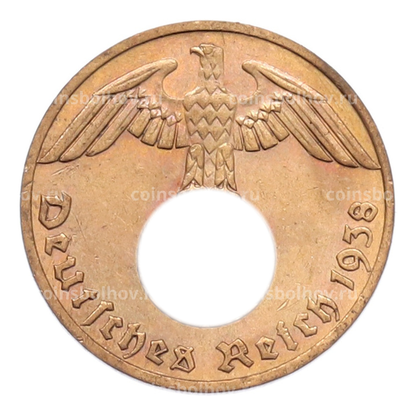 Монета 1 рейхспфенниг 1938 года F Германия