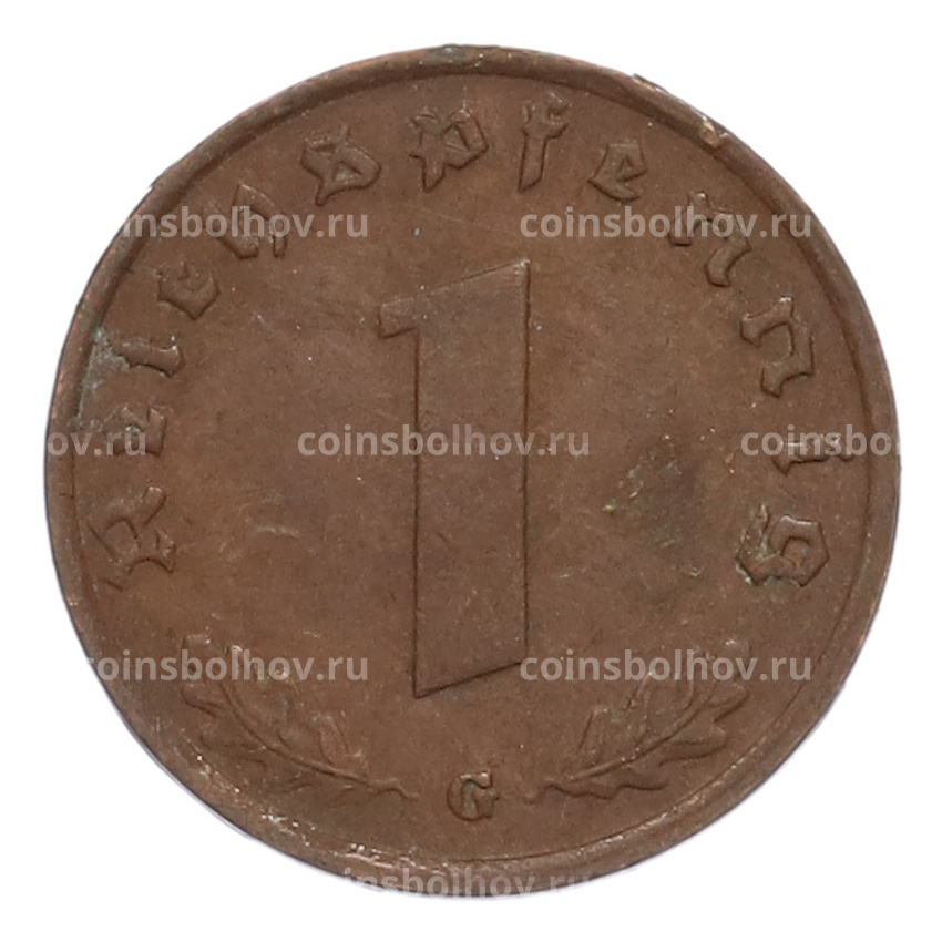 Монета 1 рейхспфенниг 1938 года G Германия (вид 2)
