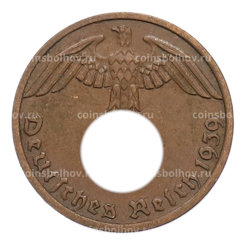 Монета 1 рейхспфенниг 1939 года A Германия