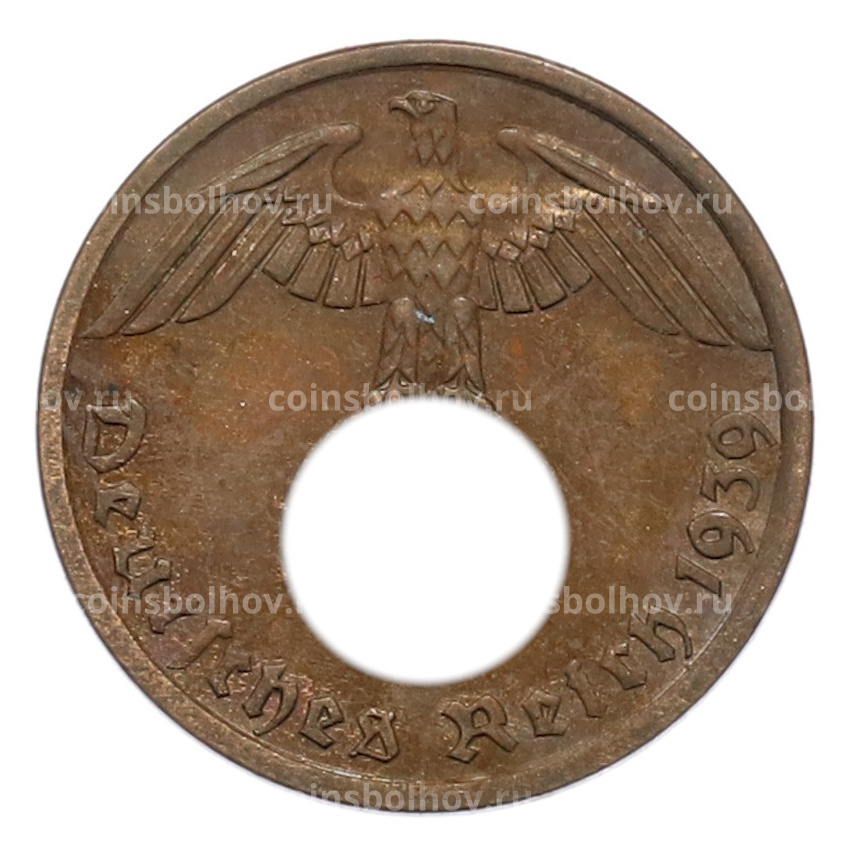 Монета 1 рейхспфенниг 1939 года A Германия
