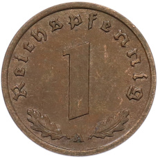 Монета 1 рейхспфенниг 1939 года A Германия (реверс)