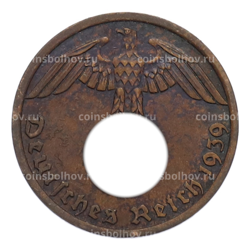 Монета 1 рейхспфенниг 1939 года A Германия