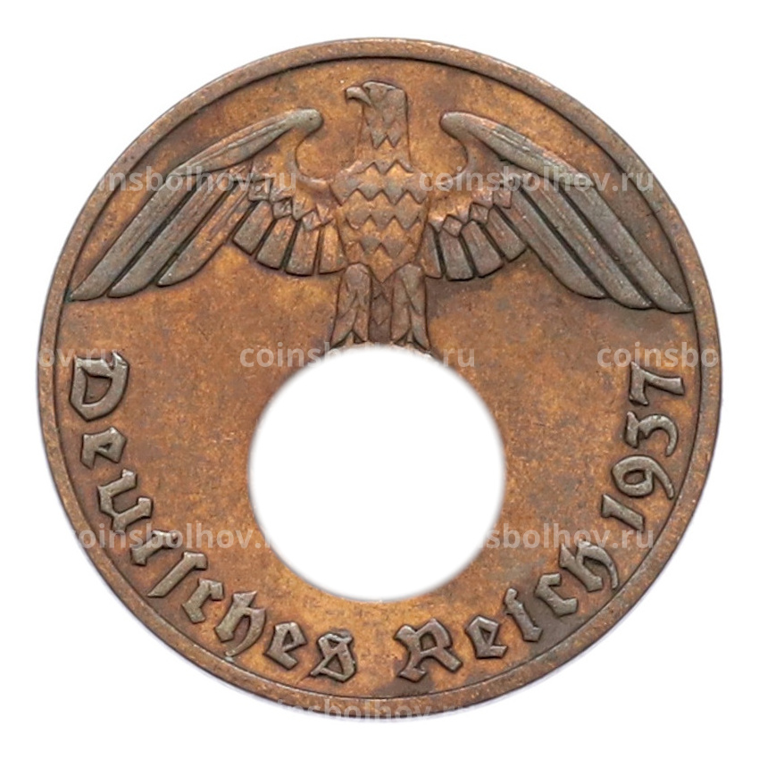 Монета 1 рейхспфенниг 1937 года A Германия