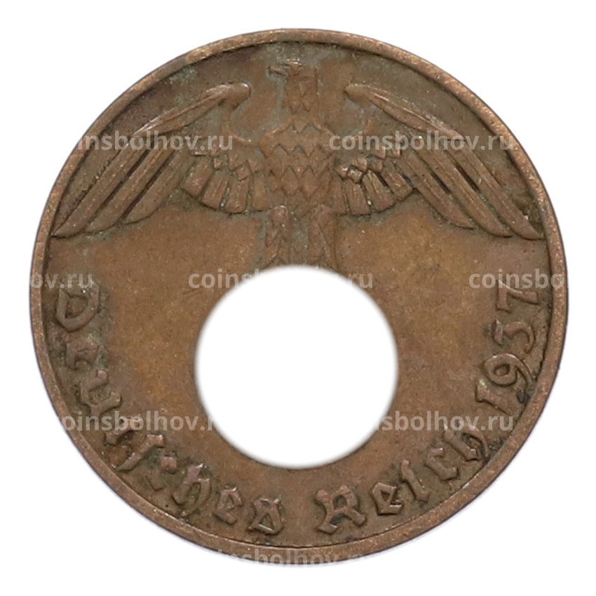 Монета 1 рейхспфенниг 1937 года A Германия