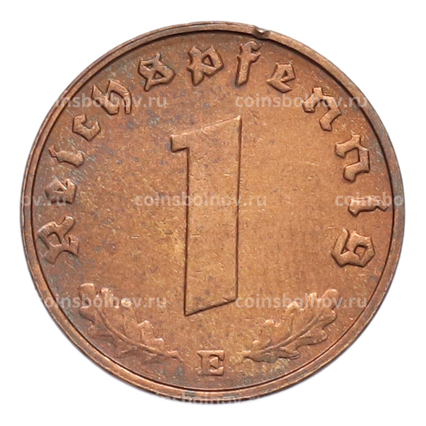 Монета 1 рейхспфенниг 1937 года E Германия (вид 2)