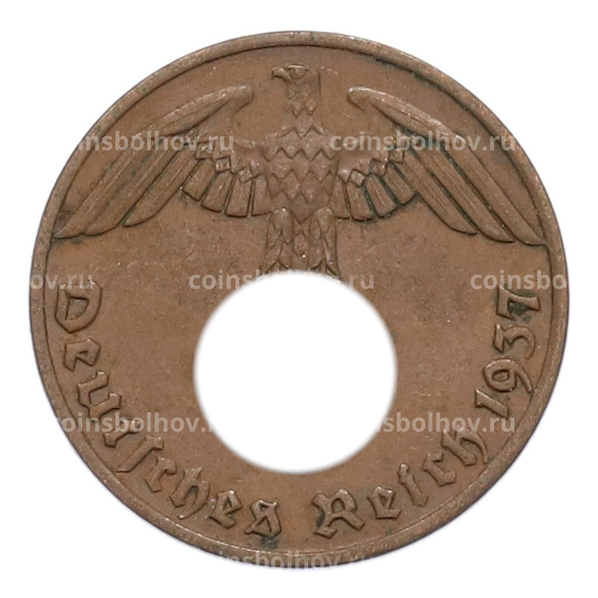 Монета 1 рейхспфенниг 1937 года A Германия
