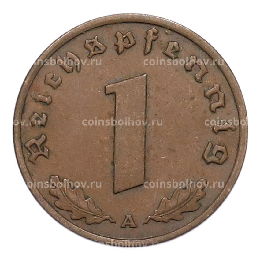 Монета 1 рейхспфенниг 1937 года A Германия (вид 2)