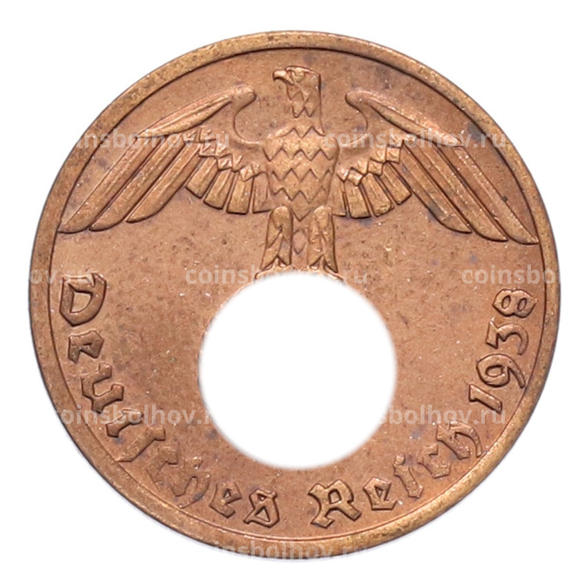 Монета 1 рейхспфенниг 1938 года A Германия