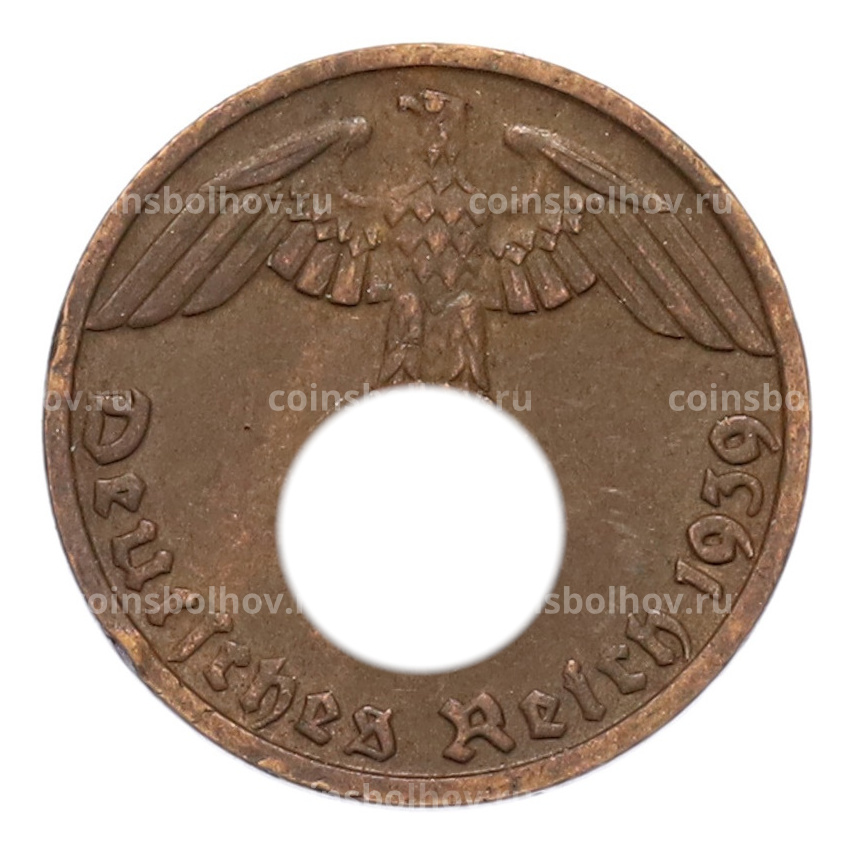 Монета 1 рейхспфенниг 1939 года D Германия