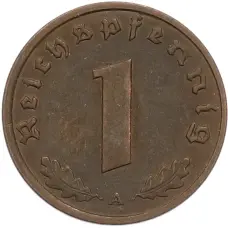 Монета 1 рейхспфенниг 1939 года A Германия (реверс)