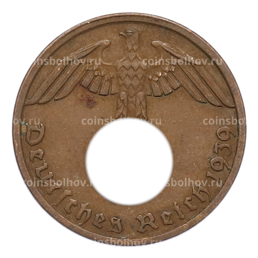 Монета 1 рейхспфенниг 1939 года A Германия