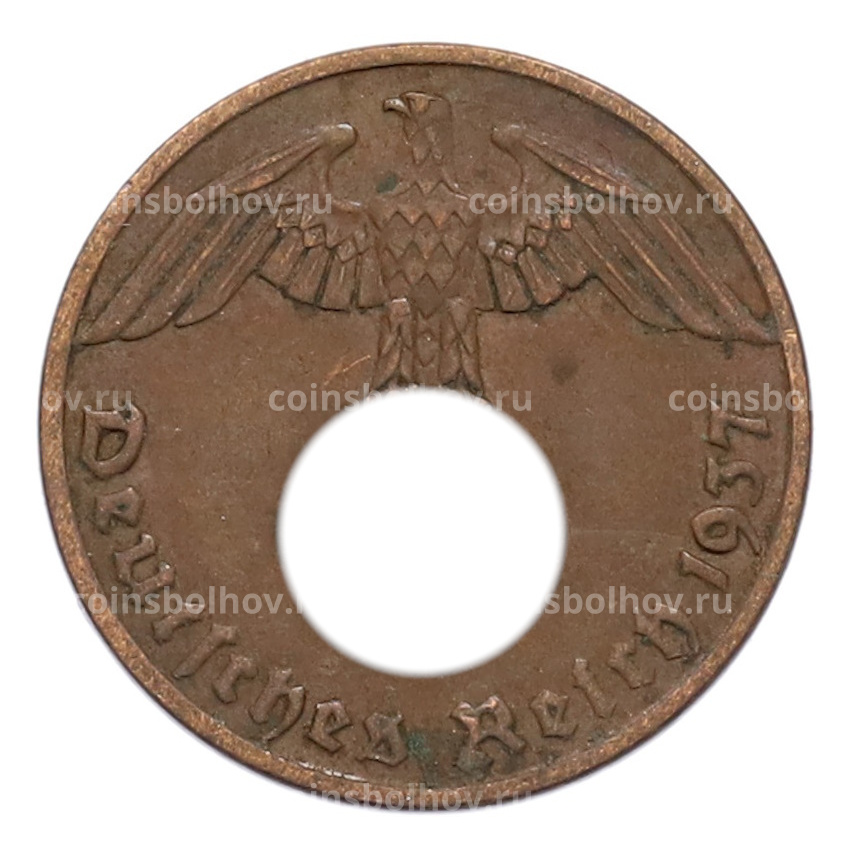 Монета 1 рейхспфенниг 1937 года A Германия