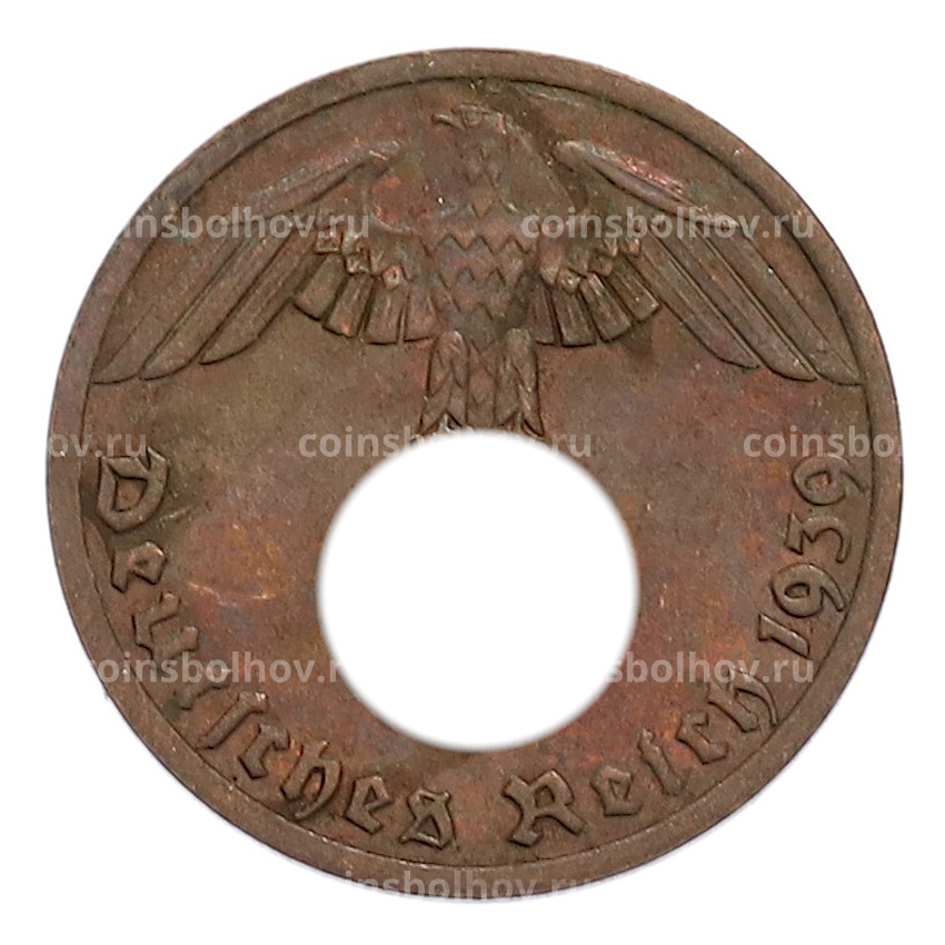 Монета 1 рейхспфенниг 1939 года A Германия