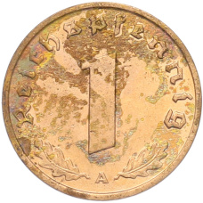 Монета 1 рейхспфенниг 1937 года A Германия (реверс)