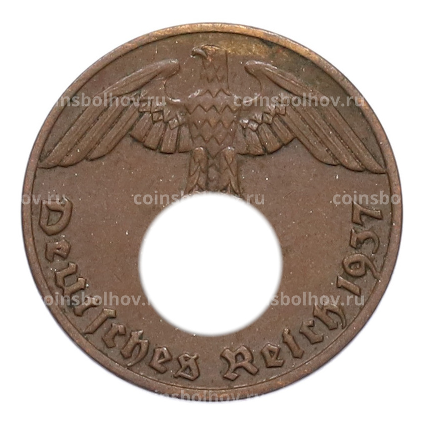 Монета 1 рейхспфенниг 1937 года A Германия