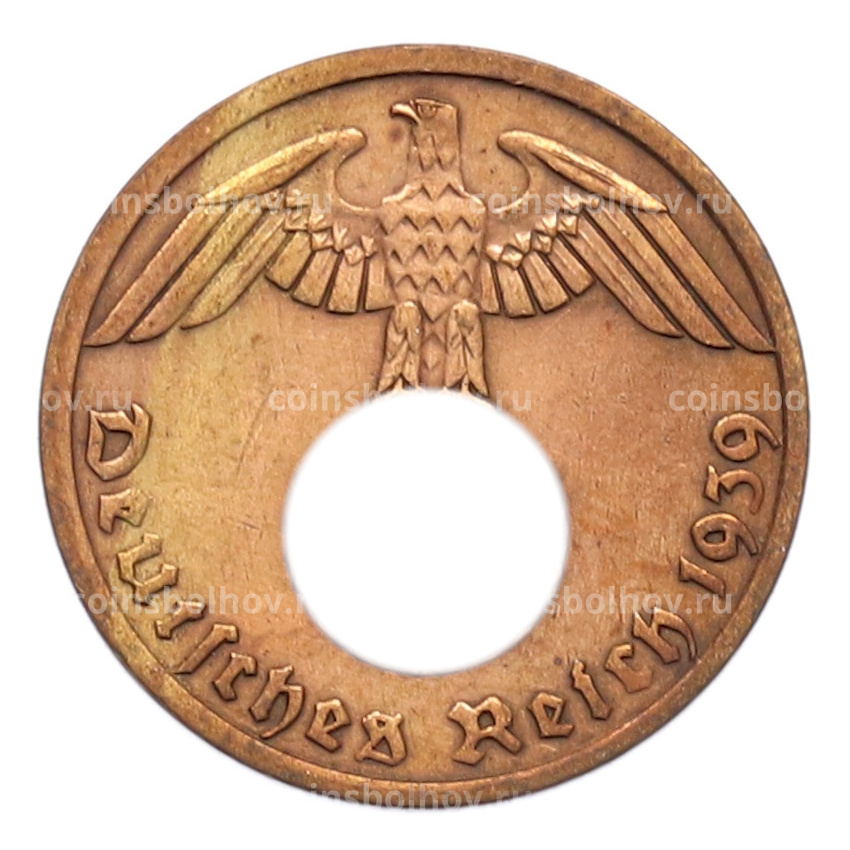 Монета 1 рейхспфенниг 1939 года A Германия