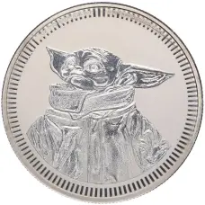 Монета 2 доллара 2023 года Ниуэ «Звездные войны — Грогу» (аверс)