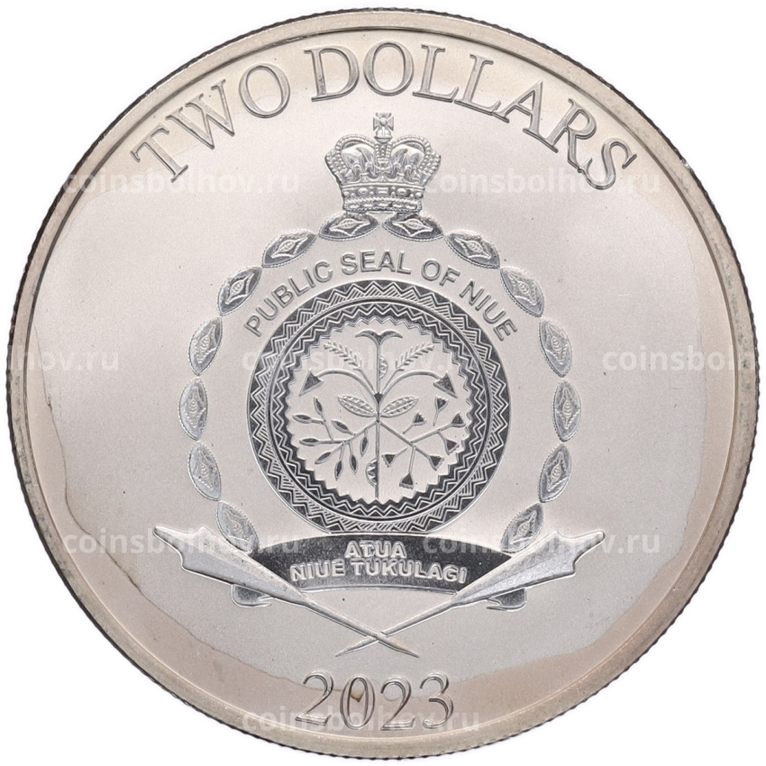 Монета 2 доллара 2023 года Ниуэ «Звездные войны — Грогу» (вид 2)
