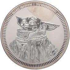 Монета 2 доллара 2023 года Ниуэ «Звездные войны — Грогу» (аверс)