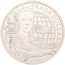 Монета 1 фунт 2023 года Остров Святой Елены «Торговый доллар США» (аверс)