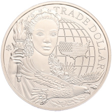 Монета 1 фунт 2023 года Остров Святой Елены «Торговый доллар США» (аверс)