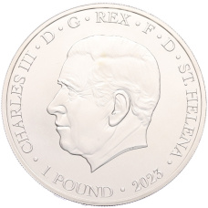 Монета 1 фунт 2023 года Остров Святой Елены «Торговый доллар США» (реверс)