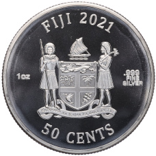 Монета 50 центов 2021 года Фиджи «Шрек» (реверс)