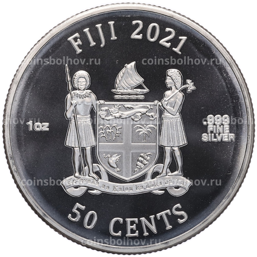 Монета 50 центов 2021 года Фиджи «Шрек» (вид 2)
