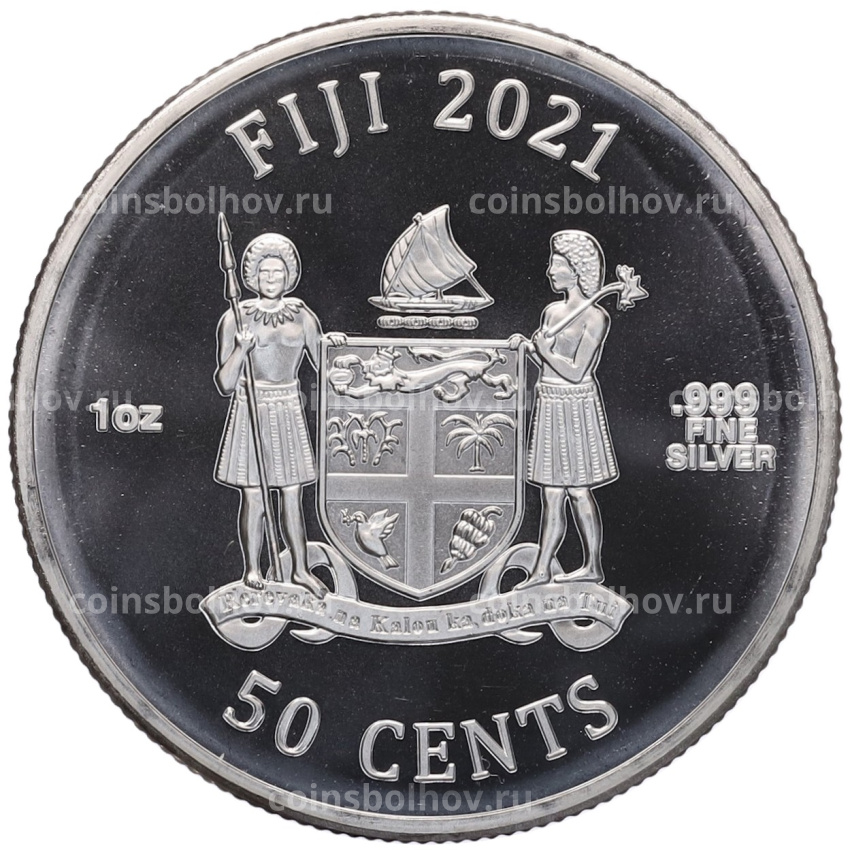 Монета 50 центов 2021 года Фиджи «Шрек» (вид 2)