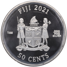 Монета 50 центов 2021 года Фиджи «Шрек» (реверс)