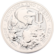 Монета 2 фунта 2024 года Великобритания «Британия и Свобода» (аверс)