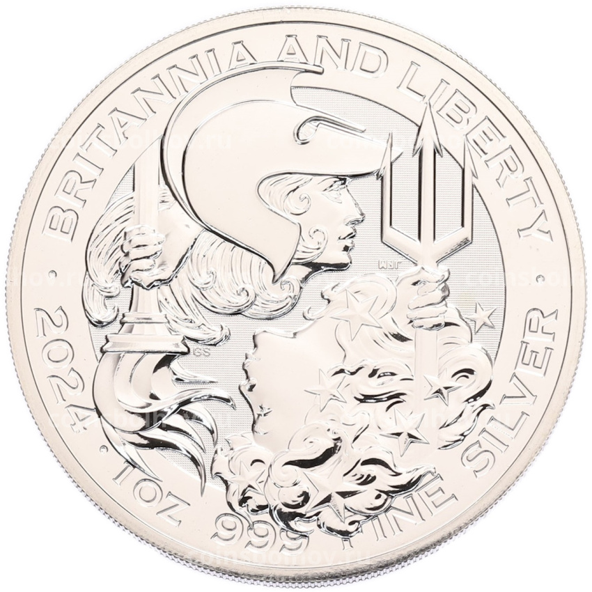 Монета 2 фунта 2024 года Великобритания «Британия и Свобода»