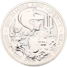 Монета 2 фунта 2024 года Великобритания «Британия и Свобода» (аверс)