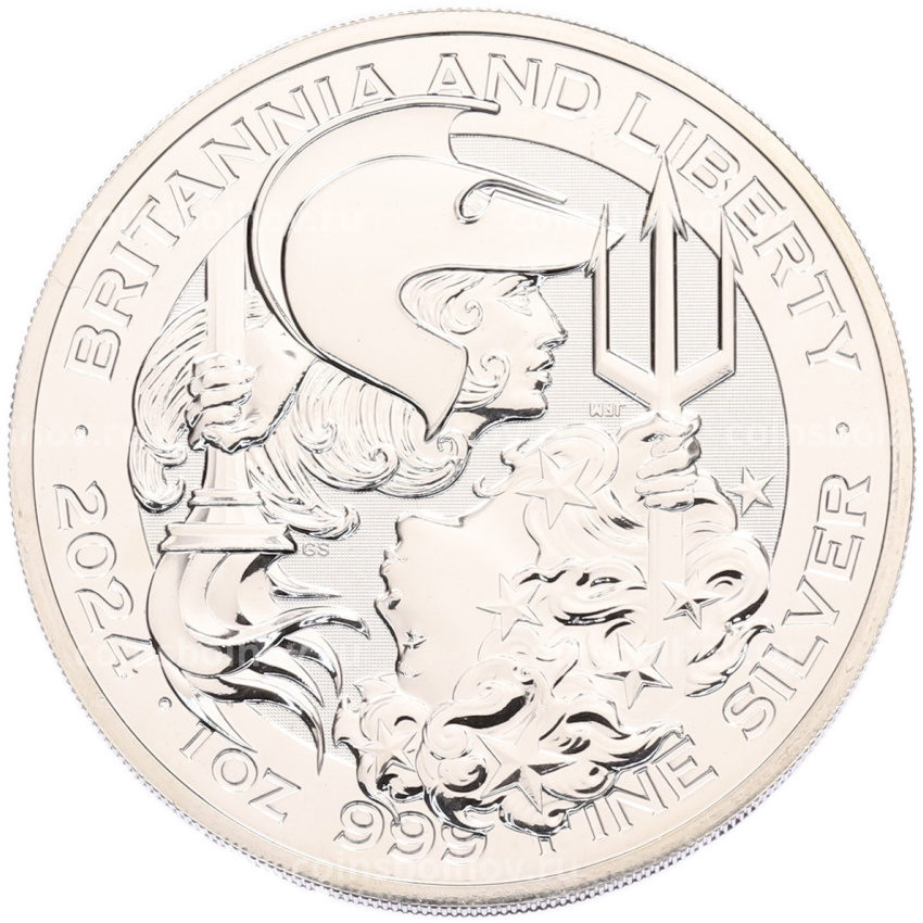 Монета 2 фунта 2024 года Великобритания «Британия и Свобода»