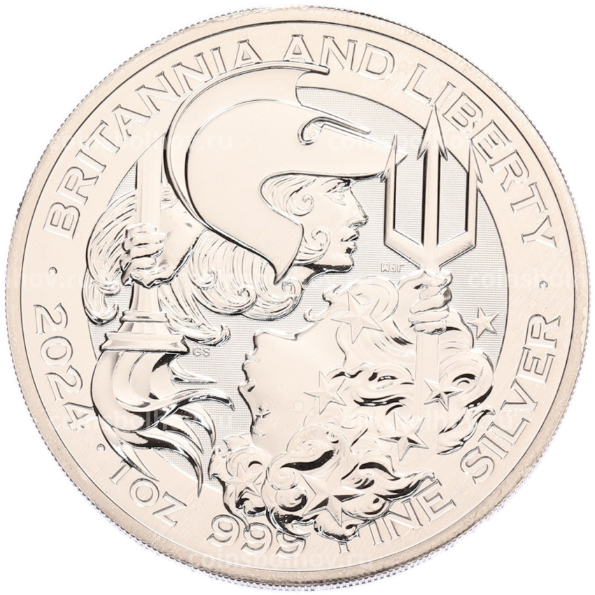 Монета 2 фунта 2024 года Великобритания «Британия и Свобода»