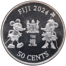 Монета 50 центов 2024 года Фиджи «Пароходик Вилли» (реверс)