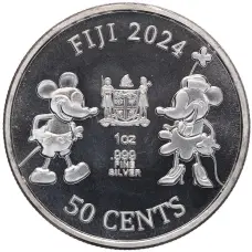 Монета 50 центов 2024 года Фиджи «Пароходик Вилли» (реверс)