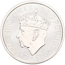 Монета 2 фунта 2023 года Великобритания «Британия» (Портрет Карла III с короной) (реверс)