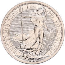 Монета 2 фунта 2023 года Великобритания «Британия» (Портрет Карла III с короной) (аверс)